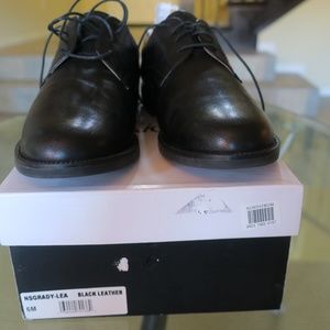 Boy's black leather shoes